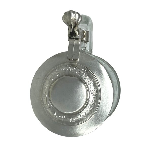 Vintage ALWE West Germany Glass Beer Stein Mug Pewter Lid Frosted Train Scene - Picture 6 of 16